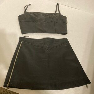 Black A-Line Mini Skirt with Side Zip
